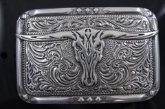 Crumrine Vintage Western Longhorn Skull Belt Buckle 38034