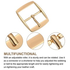 8Pcs 1.26&Prime; Single Prong Belt Buckle Square Center Bar Buckles Light Gold