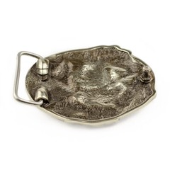 German silver belt buckle Fighting Knight Medieval military german silver buckle