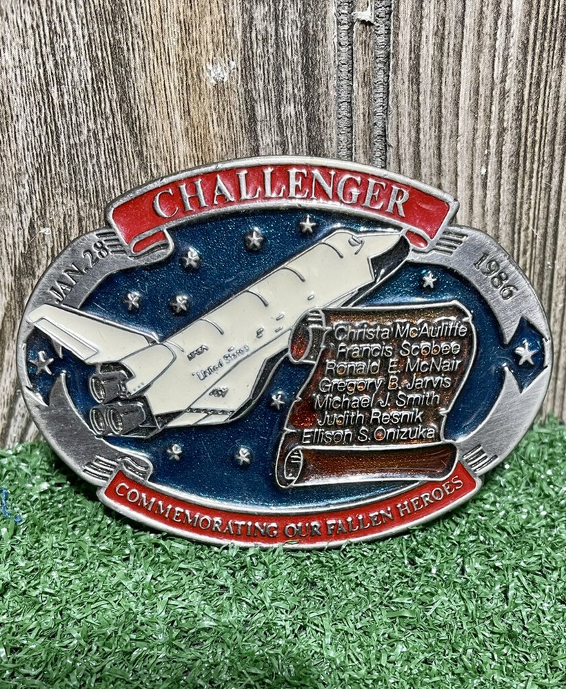 1986 VTG Challenger Commemorating Our Fallen Heroes Collectible Belt Buckle