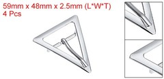 4Pcs 1.3&Prime; Single Prong Belt Buckle Triangle Center Bar Buckles for Belt, White