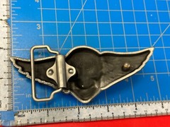 Skull With Fangs And Bright Red Eyes Cutout Large Wide Belt Buckle