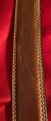 Tommy Hilfiger Mens Leather Brass Crest Belt Brown Size 32 Vintage