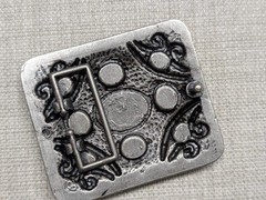 vintage style WESTERN belt buckle METAL native american indian COWBOY faux stone