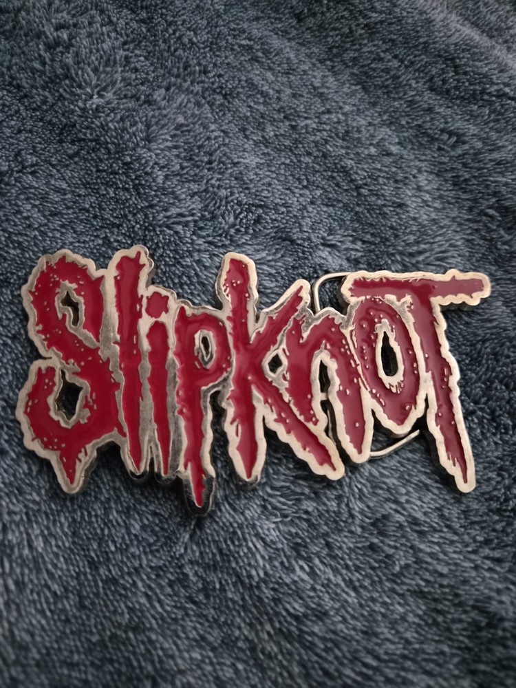 Red And Black Slipknot Belt Buckle