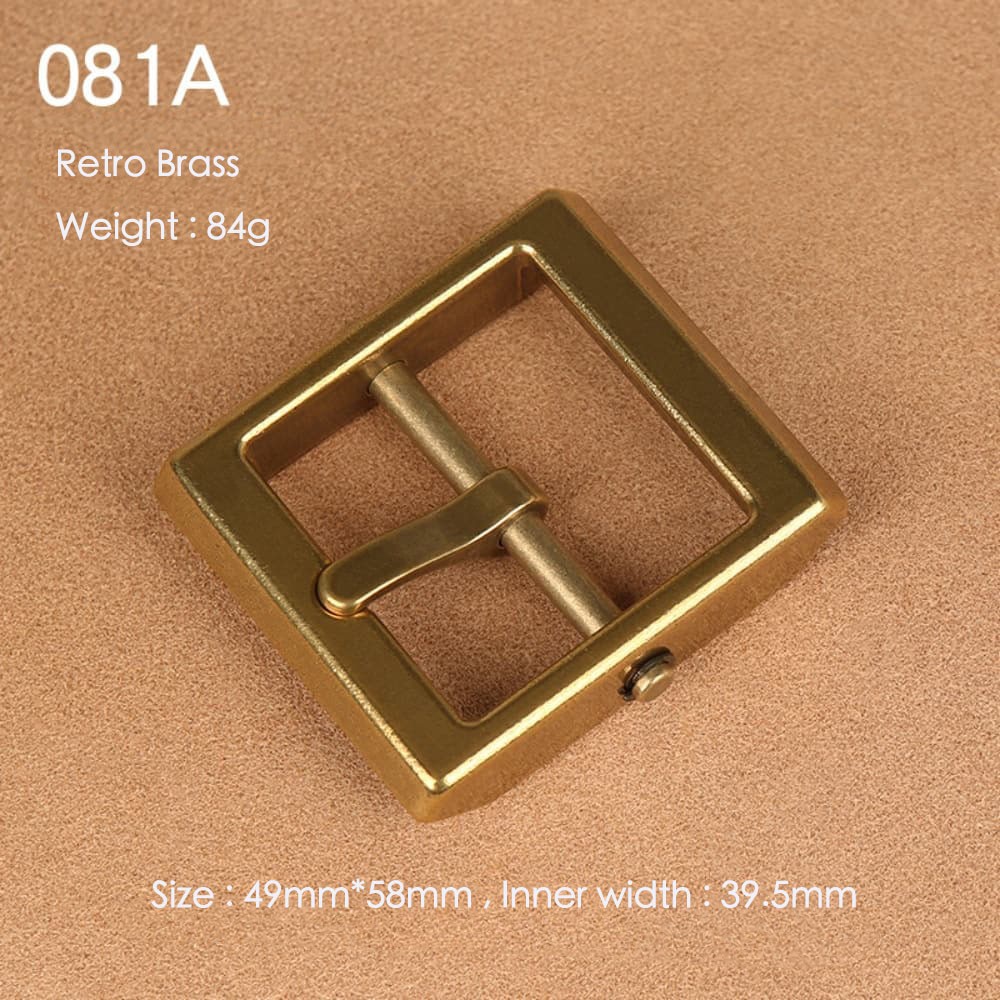Brass Belt Buckle for Men Leather Belt Pin Buckle Stainless Steel Vintage Style