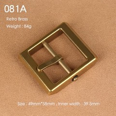 Brass Belt Buckle for Men Leather Belt Pin Buckle Stainless Steel Vintage Style