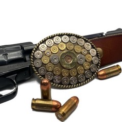 Bullet Casing Belt Buckle Western Cowboy Heavy Duty