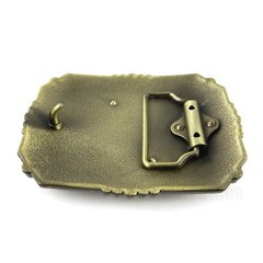 Western Floral Belt Buckle Praying Cowboy Kneeling at Cross Antique Bronze Tone