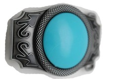 Men Women Southwestern Fashion Belt Buckle Silver Metal Turquoise Blue Cowboys