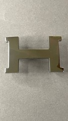 Silver H Buckle 40mm 1.5` Glossy Silver Hardware Belt Buckle