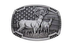 Men Women Dark Silver Metal Belt Buckle Deer Nature Western Biker Bold Fashion