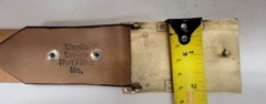 Sky West Brass Wood Inlay Buckle n Stamped Leather Belt