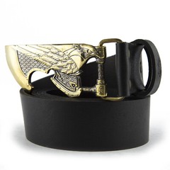 Brass belt buckle Ax of God, Medieval style buckle, Solid brass axe buckle