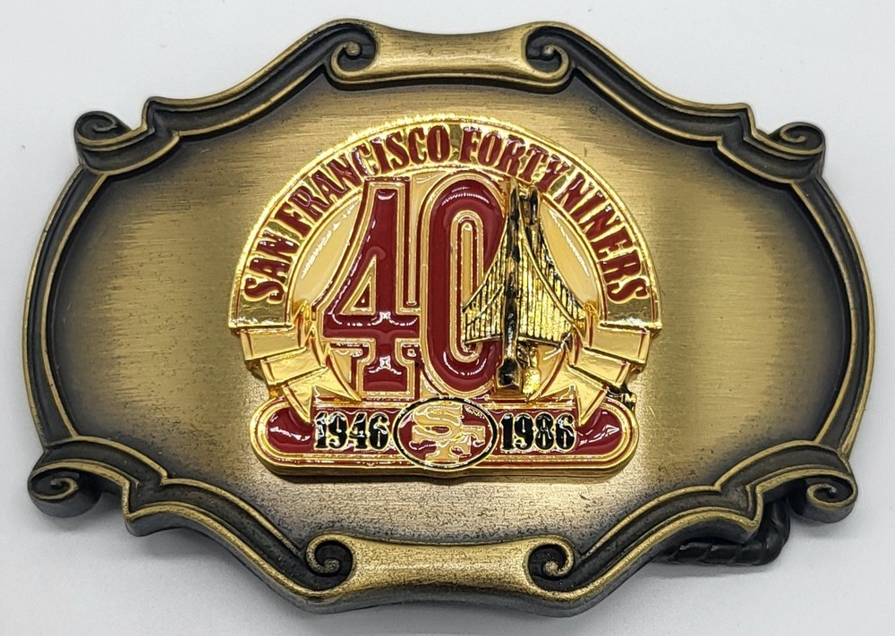 Vintage San Francisco 49ers Football Team 40 Years 1946-1986 Belt Buckle