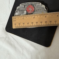 American Fire Fighter Belt Buckle SiskiYou 2008 Made in USA, Pewter #717/10,000