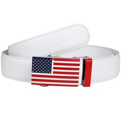Falari Leather Dress Belt Ratchet Fit from 28 to 36&Prime;, 8172-usa Flag (White)