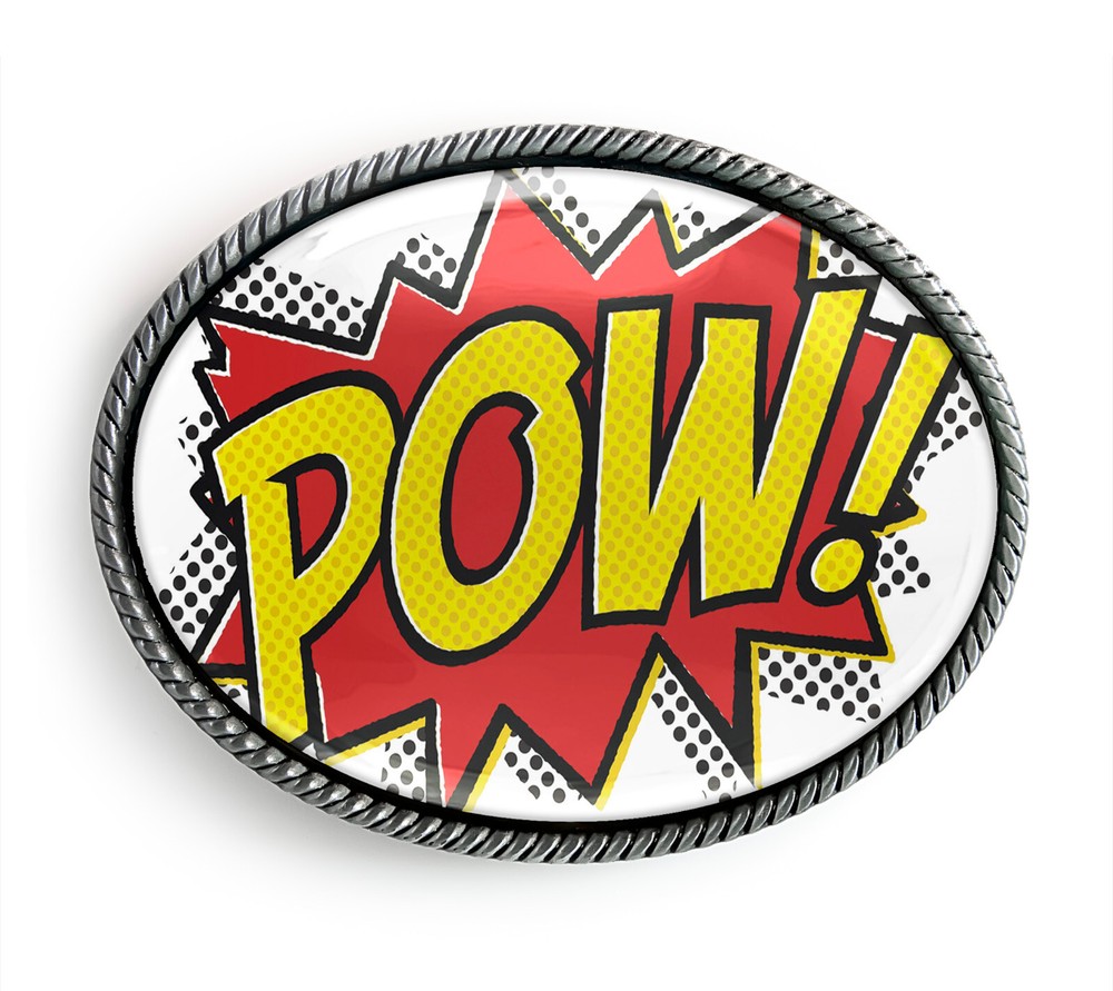 POW Belt Buckle – Comic Book Sci-fi Fantasy Art Belt Buckle – 292