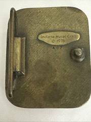 Vintage Brass Indiana Metal Craft Bass Fish Belt Buckle 2 1/4&Prime; Wide 1976 – EUC