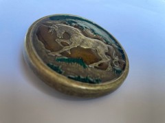 Vintage Enamel Unicorn Belt Buckle 1970s Fairytale Equestrian Style Gift