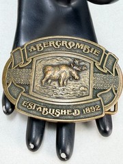 Vintage Abercrombie & Fitch Moose Belt Buckle Established 1892 Heritage