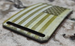 GRIP6 BELT BUCKLE – USA FLAG – RUSTIC WORN DAMAGED – 1.5 INCH WIDE