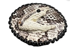 Rattlesnake cowboy cowgirl western style belt buckle