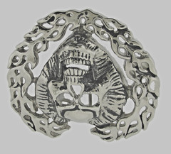 Skull Belt Buckles Silver Metal Heart Shaped Emblem Vintage Pirate Men Women