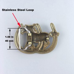 Antique Bronze Plated Horse Horseshoe Belt Buckle also Stock in the US