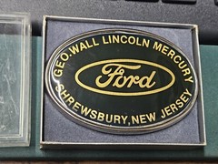 VINTAGE GEO. WALL FORD LINCOLN-MERCURY SHREWSBURY NEW JERSEY ADV BELT BUCKLE