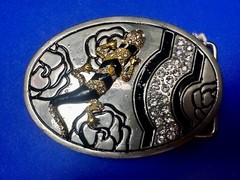 Gecko Lizard Salamander Multi Colored Jeweled Unique Animal Theme Belt Buckle