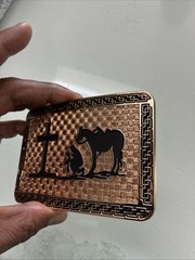 Top Notch Accessories Rose Gold Praying Cowboy Design Western Belt Buckle Used