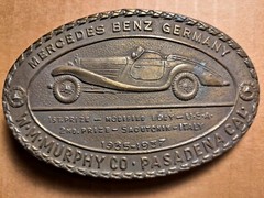 Mercedes Benz Germany Oval Belt Buckle 1970&rsquo;s Cast Brass ▪︎ Tiffany Studio NY