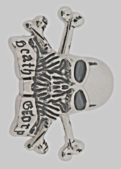 Skull Belt Buckle Silver Metal Skeleton Crossbones Pirate Sign Halloween Party