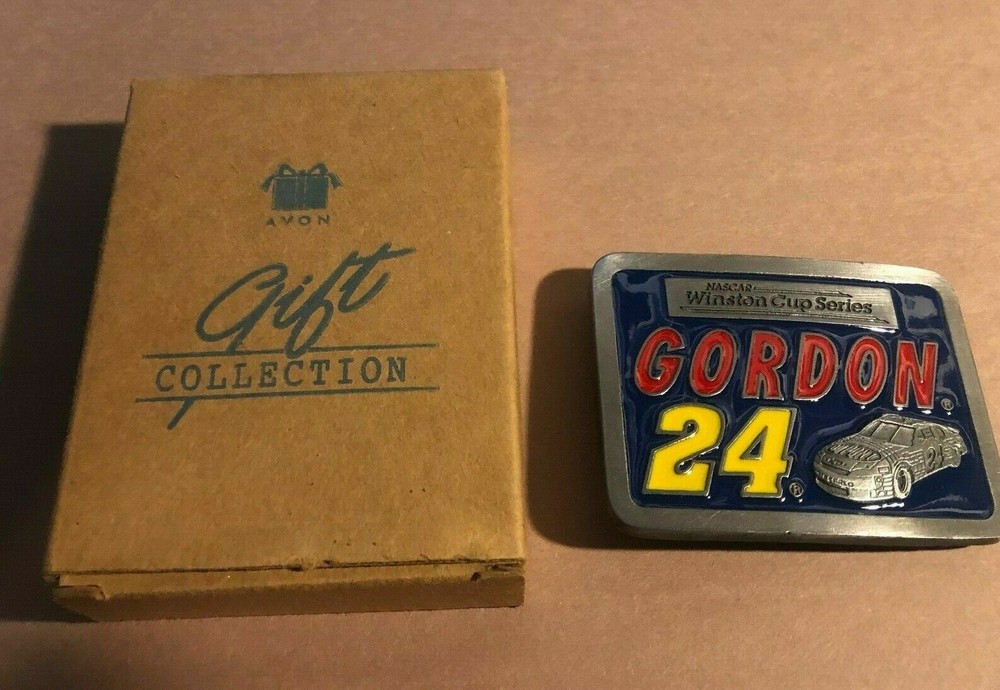 JEFF Gordon #24 Dupont Pewter Belt Buckle Original Box-Avon Gift collection-New