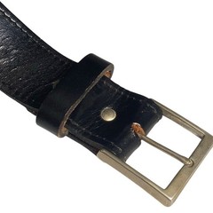Marc Wolf Black Leather Plain Strap Men&rsquo;s Belt Size 36 Harness Buckle Snap