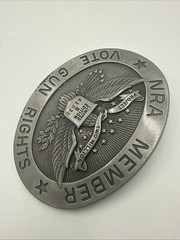 Vintage Limited Edition Numbered NRA Member Vote Gun Rights Pewter Belt Buckle