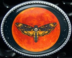 Magic Moon Celestial Alchemy Hawk Moth Handmade Artisan Belt Buckle