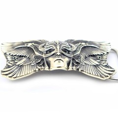 Valkyrie german silver belt buckle, Scandinavian Nordic Celtic Viking buckle