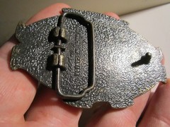 VINTAGE STATE OF HAWAII CROSSROADS OF THE PACIFIC THEME BELT BUCKLE – GW-26
