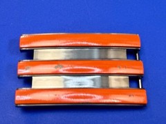 Adidas Golf Trophy Used Vintage Orange On Black Colored Stripes Belt Buckle