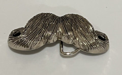 Mustache Belt Buckle Metal Psychobilly Rockabilly Biker Punk Heavy Funny Silver