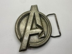 Marvel Comics Avengers Superhero Movie Logo Silver Color Used Belt Buckle