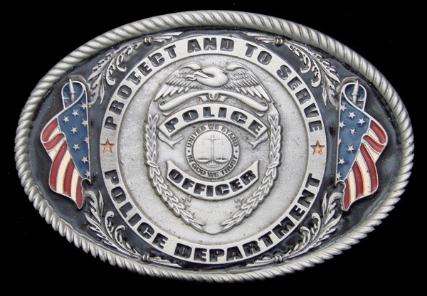 RG20101 *NOS* VINTAGE 2006 **POLICE DEPARTMENT – PROTECT AND TO SERVE** BUCKLE