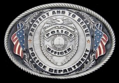 RG20101 *NOS* VINTAGE 2006 **POLICE DEPARTMENT – PROTECT AND TO SERVE** BUCKLE