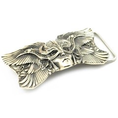 Valkyrie german silver belt buckle, Scandinavian Nordic Celtic Viking buckle