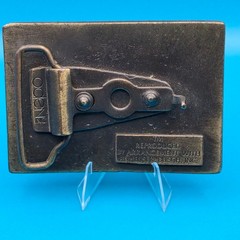 Budweiser Lager Beer Belt Buckle Odeco Inc Anheuser-Busch Brass Label Design