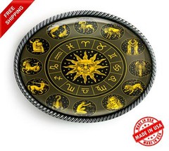 Zodiac Wheel Belt Buckle – Astrology Sun Handmade Buckle – 40