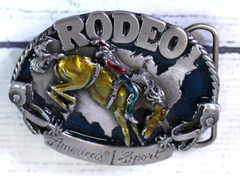 Rodeo America&rsquo;s #1 Sport Pewter Belt Buckle SISKIYOU PEWTER & ENAMEL