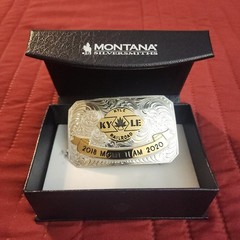 Rare Montana Silversmiths Kyle Railroad 2018 MGMT Team 2020 Custom Belt Buckle